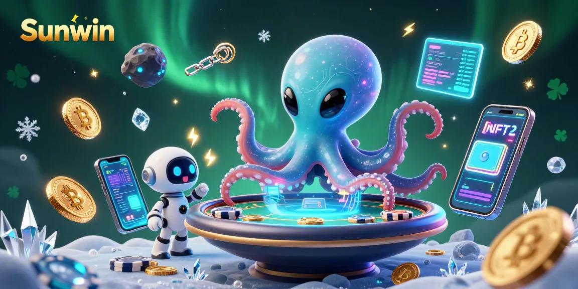 Win big at Sunwin with an exciting digital poker experience featuring a cosmic octopus.