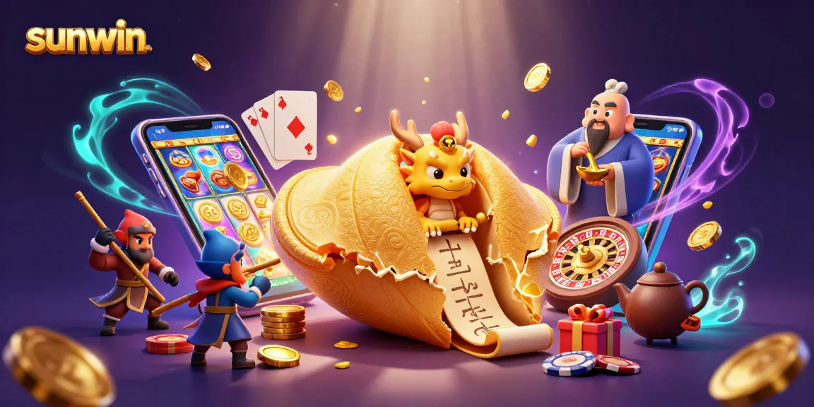 Experience the magic of sunwin with golden fortune elements and immersive gaming visuals.