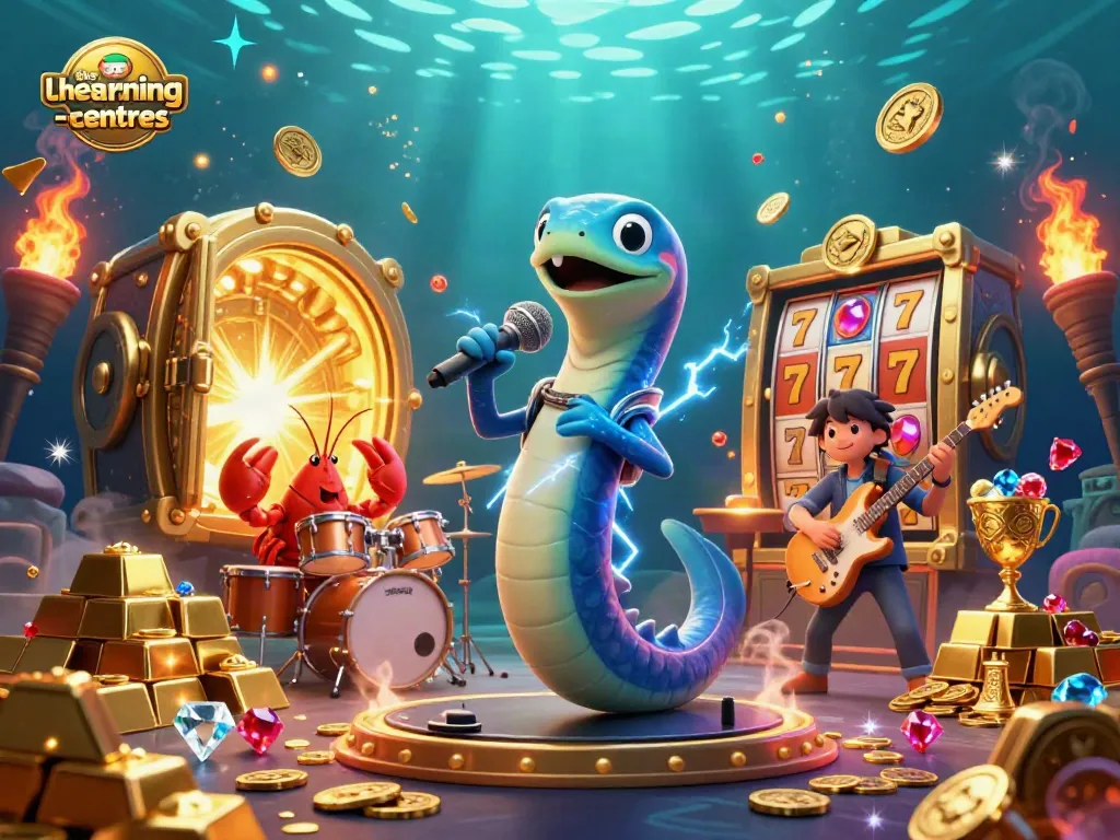 The-learning-centres transforms an underwater casino with a vibrant 3D DJ scene, showcasing fun gambling elements.