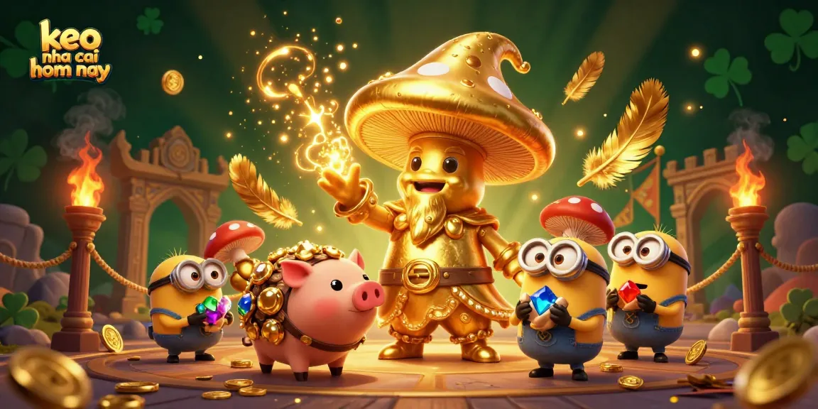 Experience the thrill of "keo nha cai hom nay" with a magical wizard scene, gold coins, and betting action!