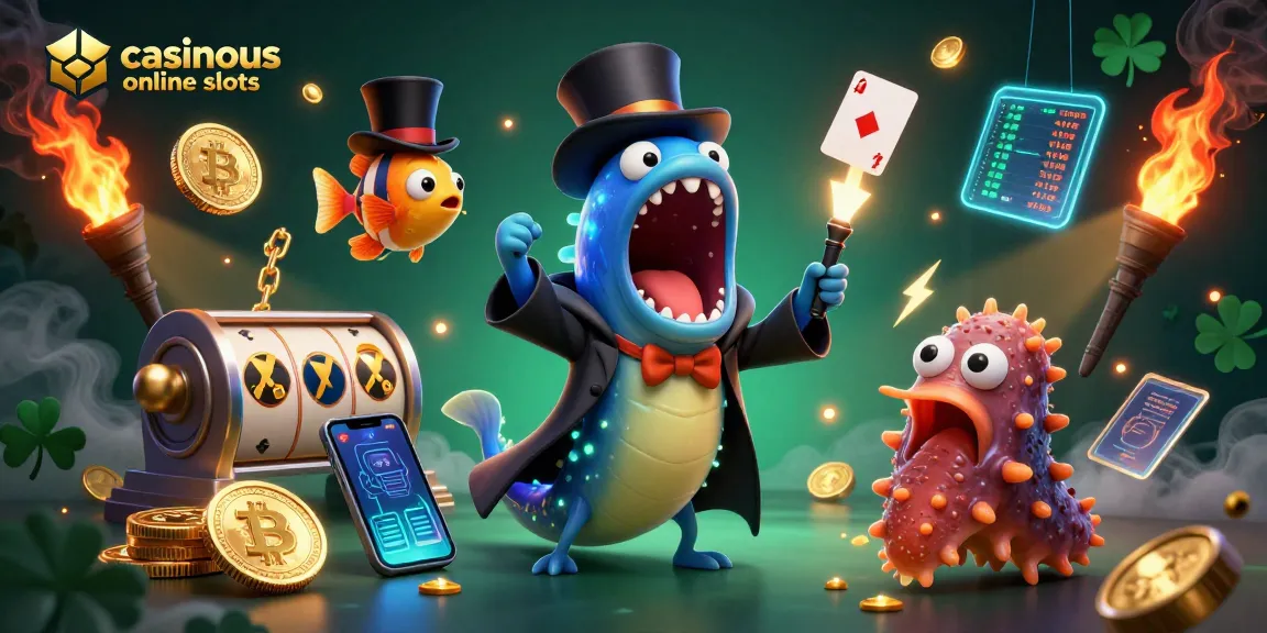 Experience the excitement of casinous online slots with this vibrant 3D casino-themed illustration.