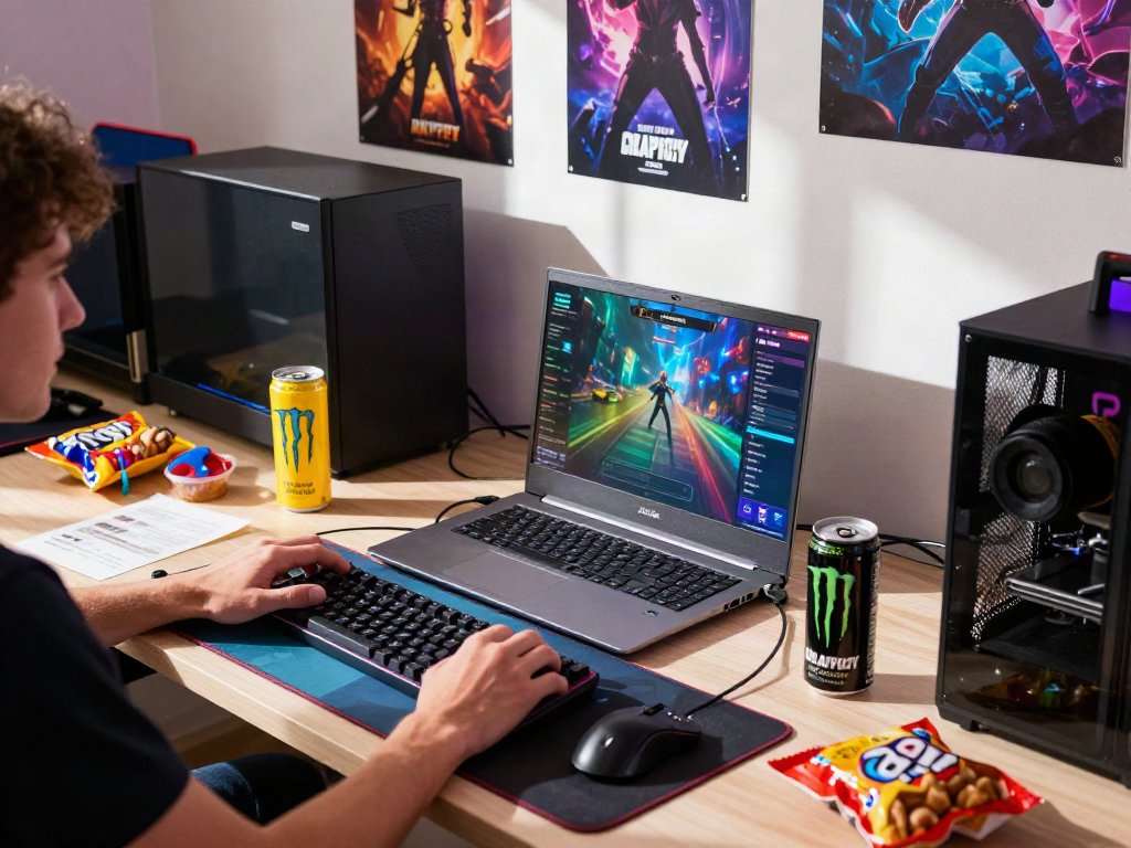 Engaged gamer experiencing 11bet online gaming with vibrant setup
